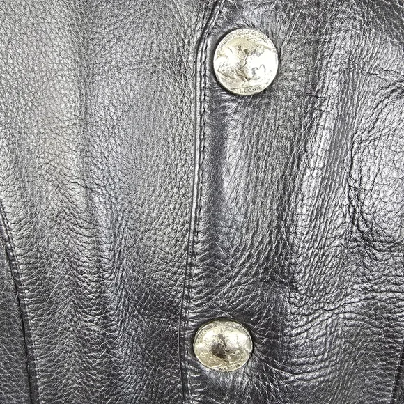 Milwaukee Leather Vintage Black Mens Lace Up Sides Buffalo Nickle Snaps Size 48